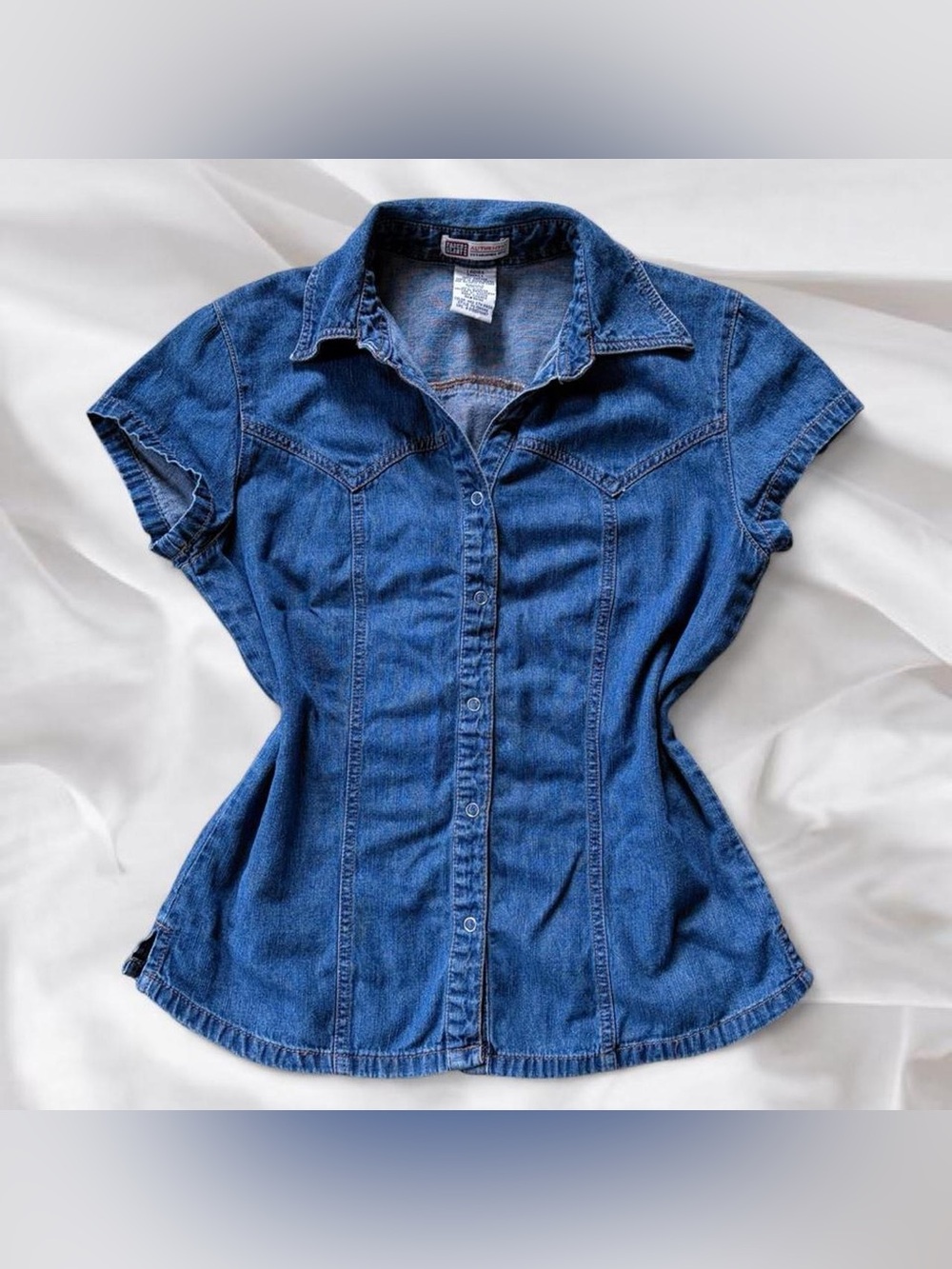 Y2K Denim Button Down Top